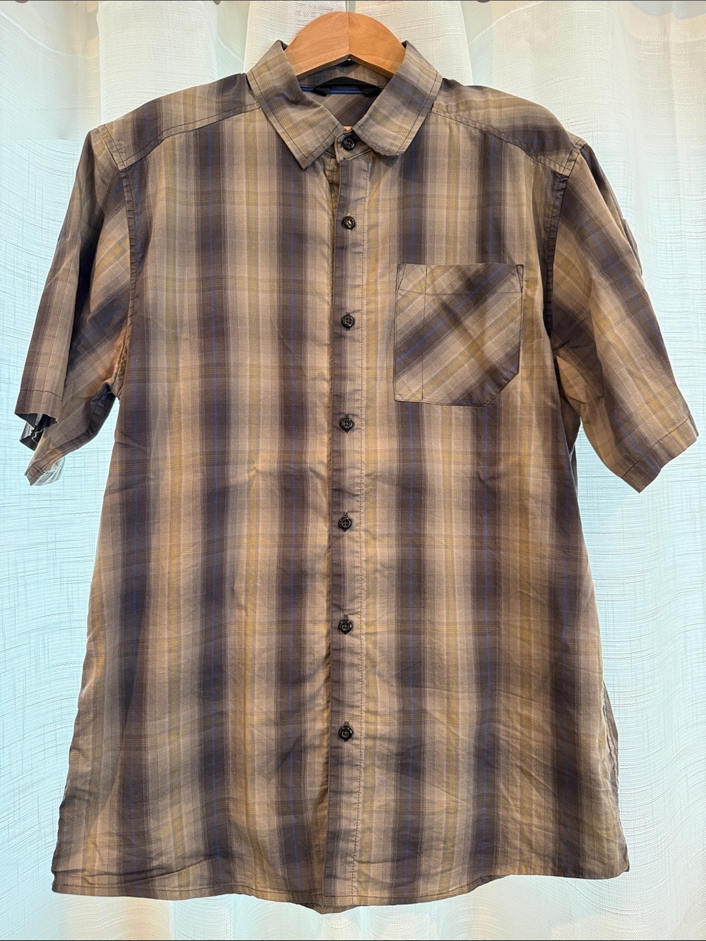 Arc'teryx Men's Short-Sleeve Plaid Button-Down - Blue & Brown